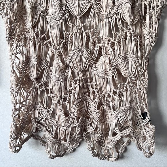 Forever 21 Crochet Boho Knit Granny Square Resort Festival Top Size L - Picture 5 of 13